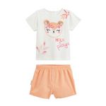 Petit Béguin Ensemble enfant t-shirt et short en éponge Bahamas. Coloris disponibles : Rose