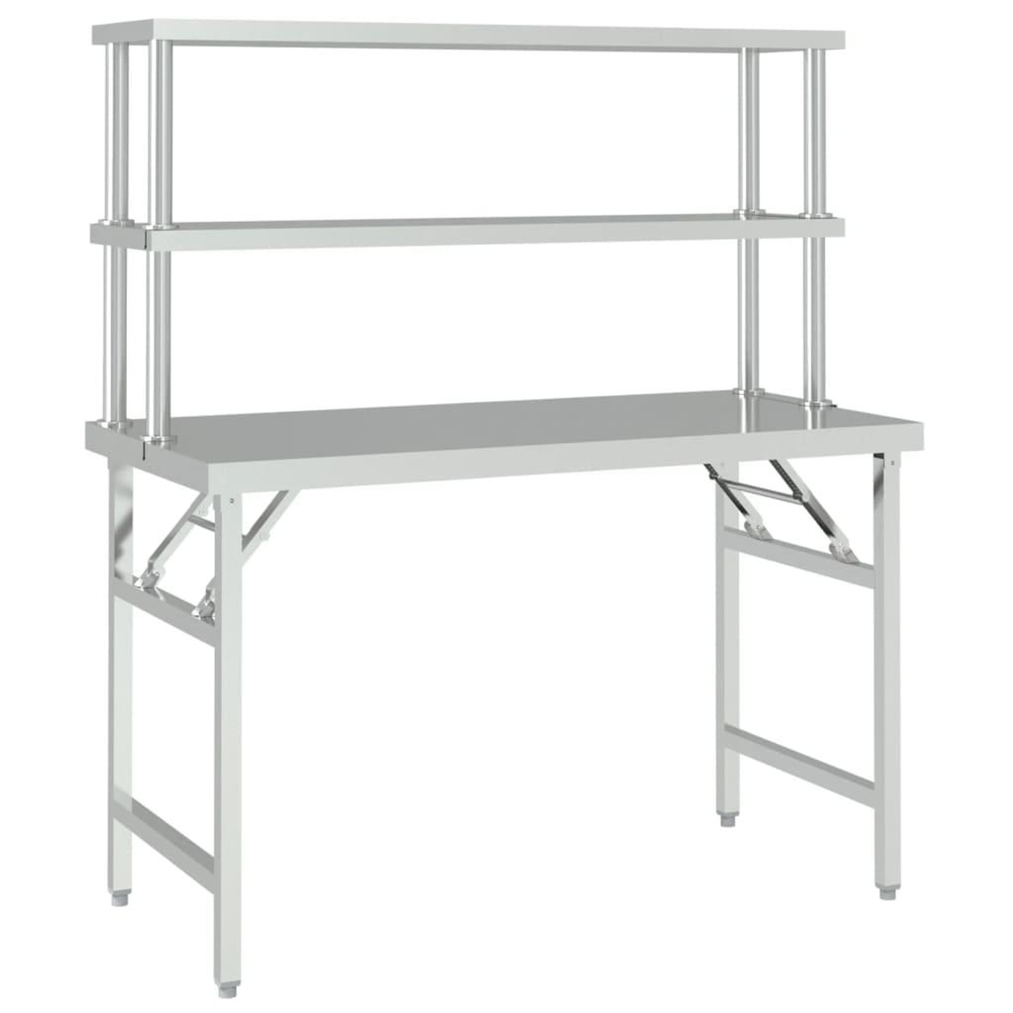 Voir la diapositive 3 : VIDAXL Table de travail de cuisine avec etagere 120x60x145 cm Inox