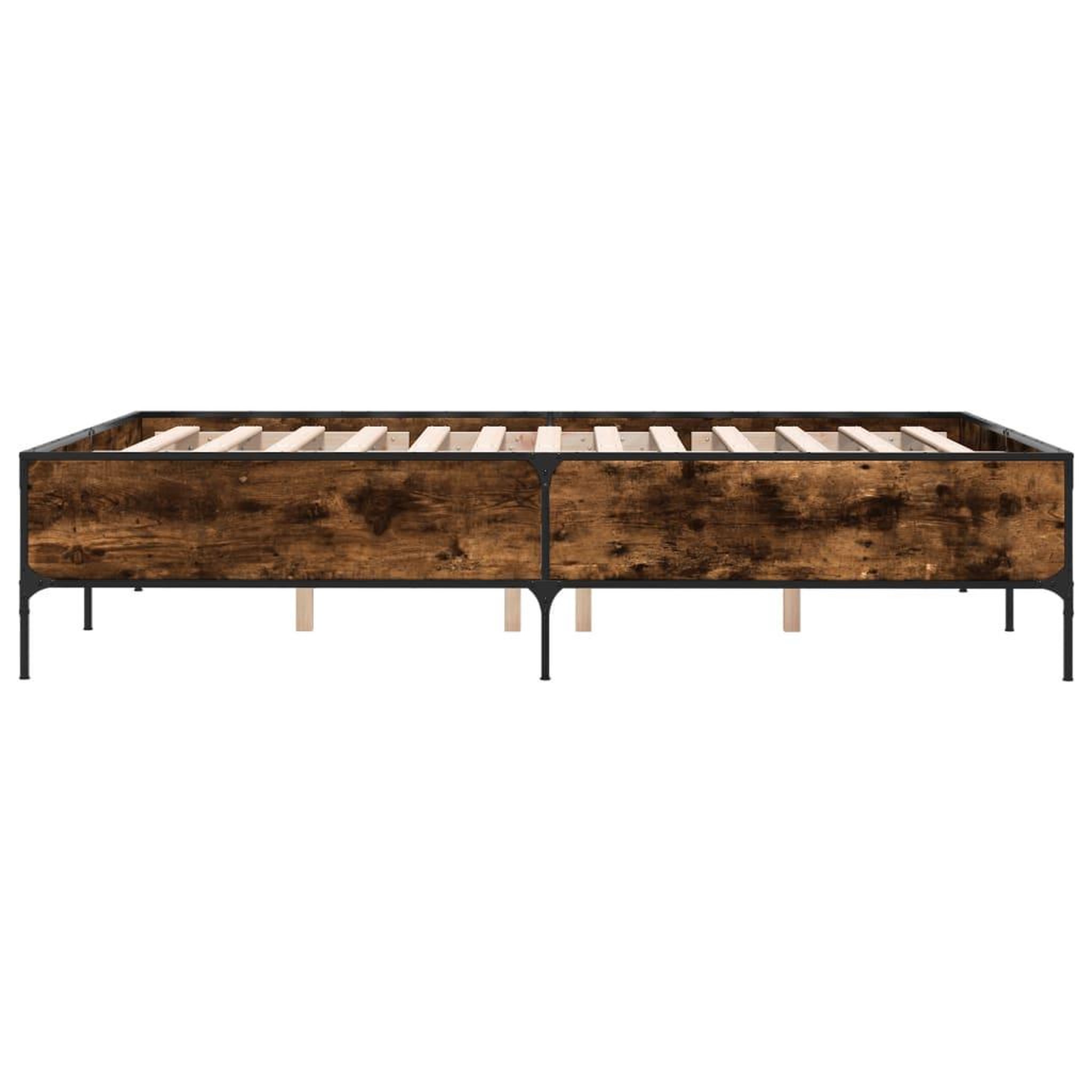 Voir la diapositive 5 : VIDAXL Cadre de lit sans matelas chene fume 135x190 cm