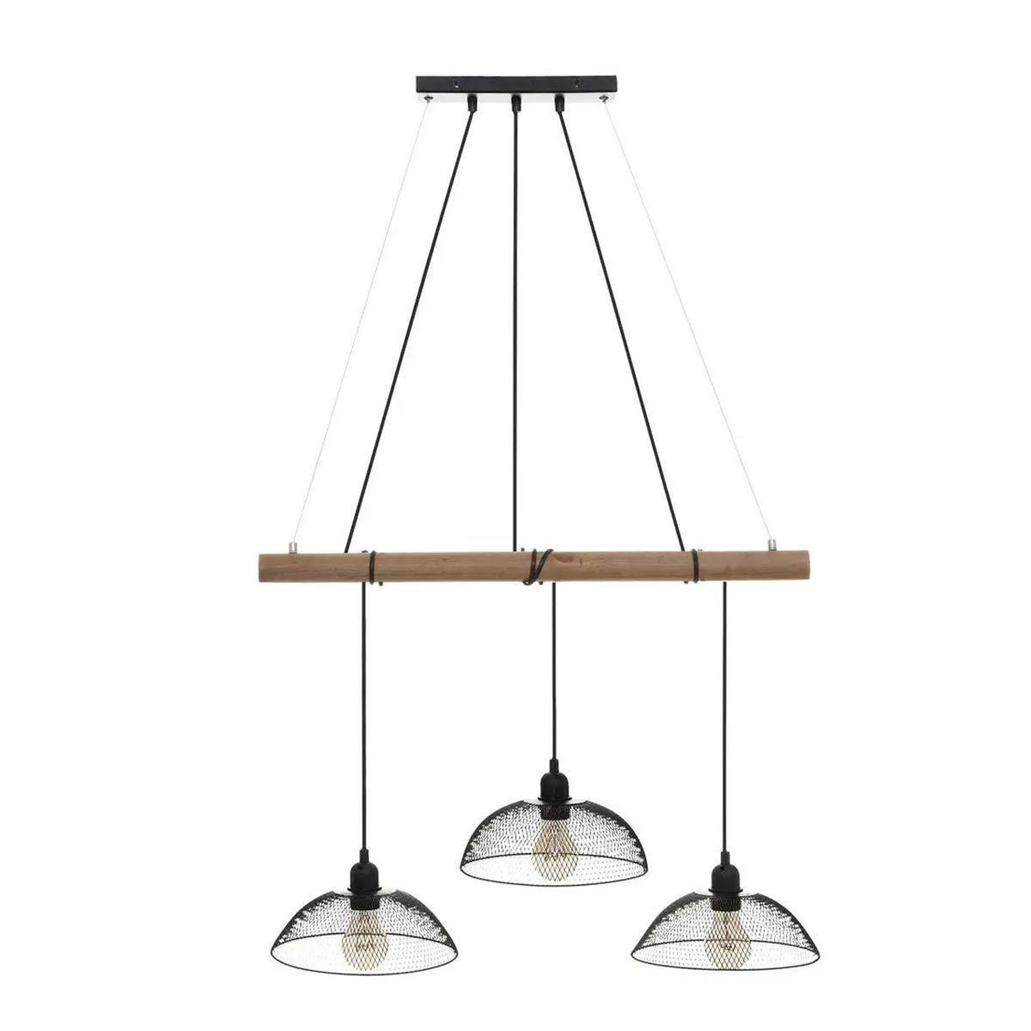 Voir la diapositive 1 : ATMOSPHERA Lampe Suspension 3 Têtes  Timmy  150cm Noir