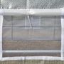 Voir la diapositive 4 : OUTSUNNY Serre de jardin 12 m² porte parois latérales zippées enroulables 8 fenêtres acier PE haute densité blanc