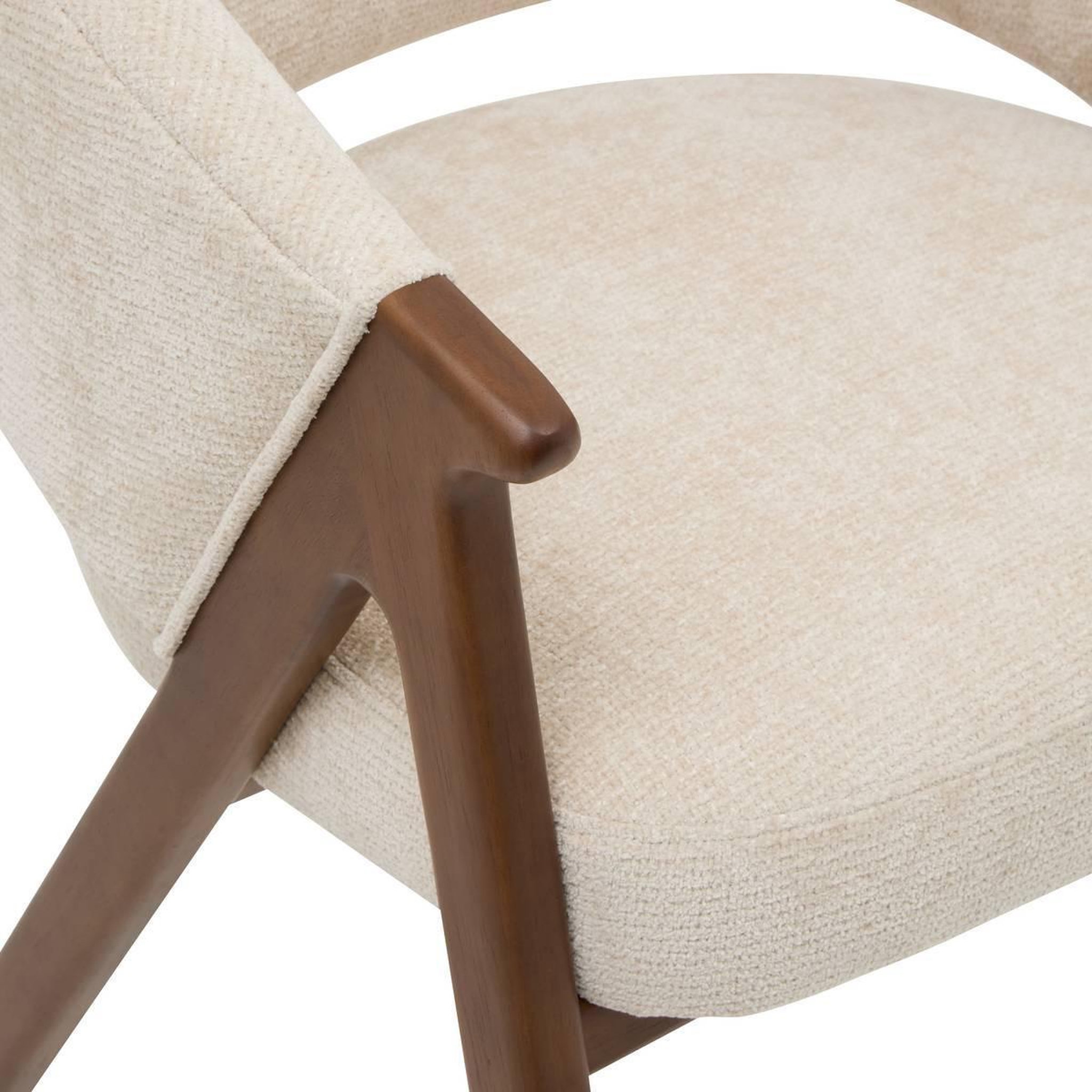 Voir la diapositive 2 : ATMOSPHERA Chaise fauteuil design  amza  79cm ivoire & noyer