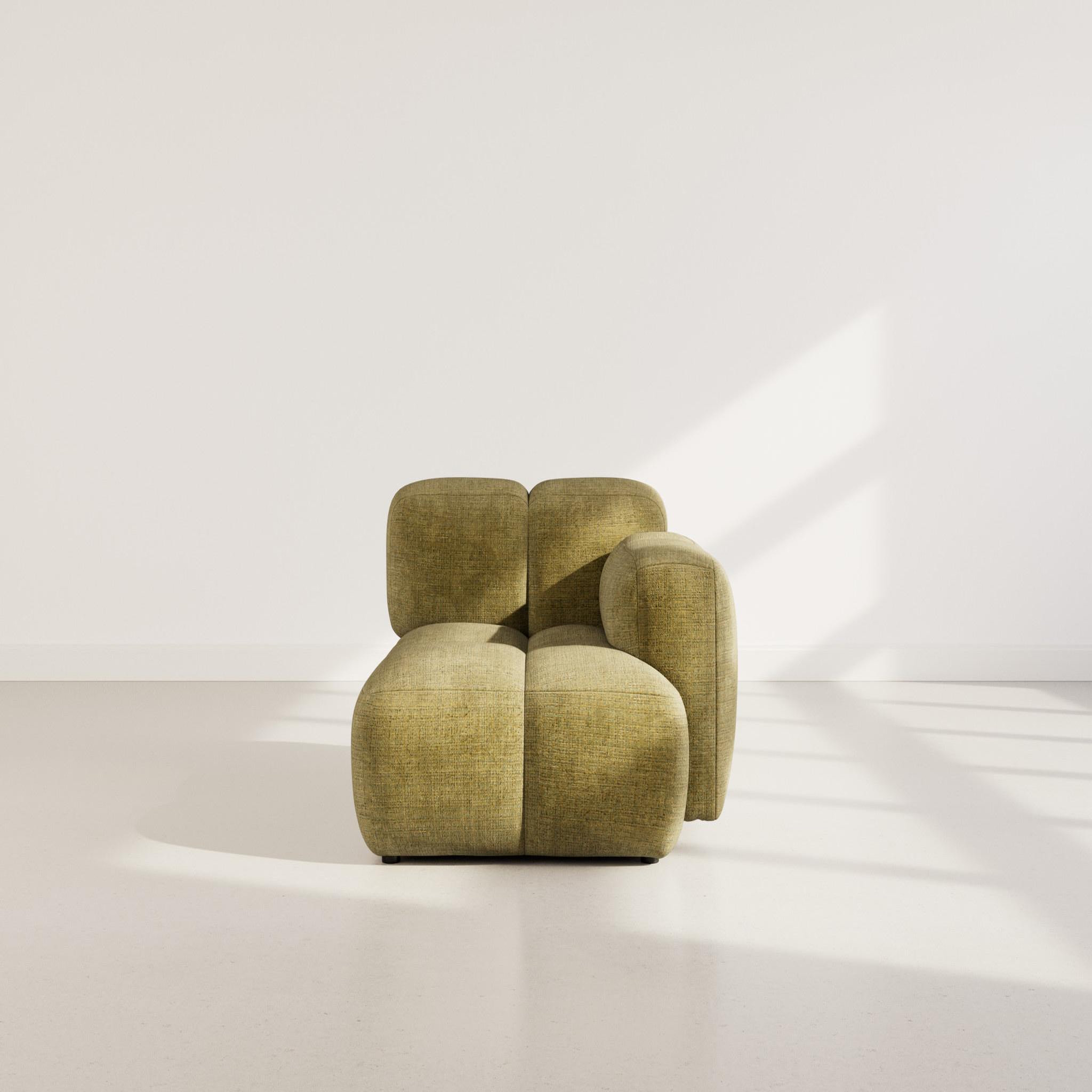 Voir la diapositive 3 : BEST MOBILIER Grace - module d'assise droit en velours texturé