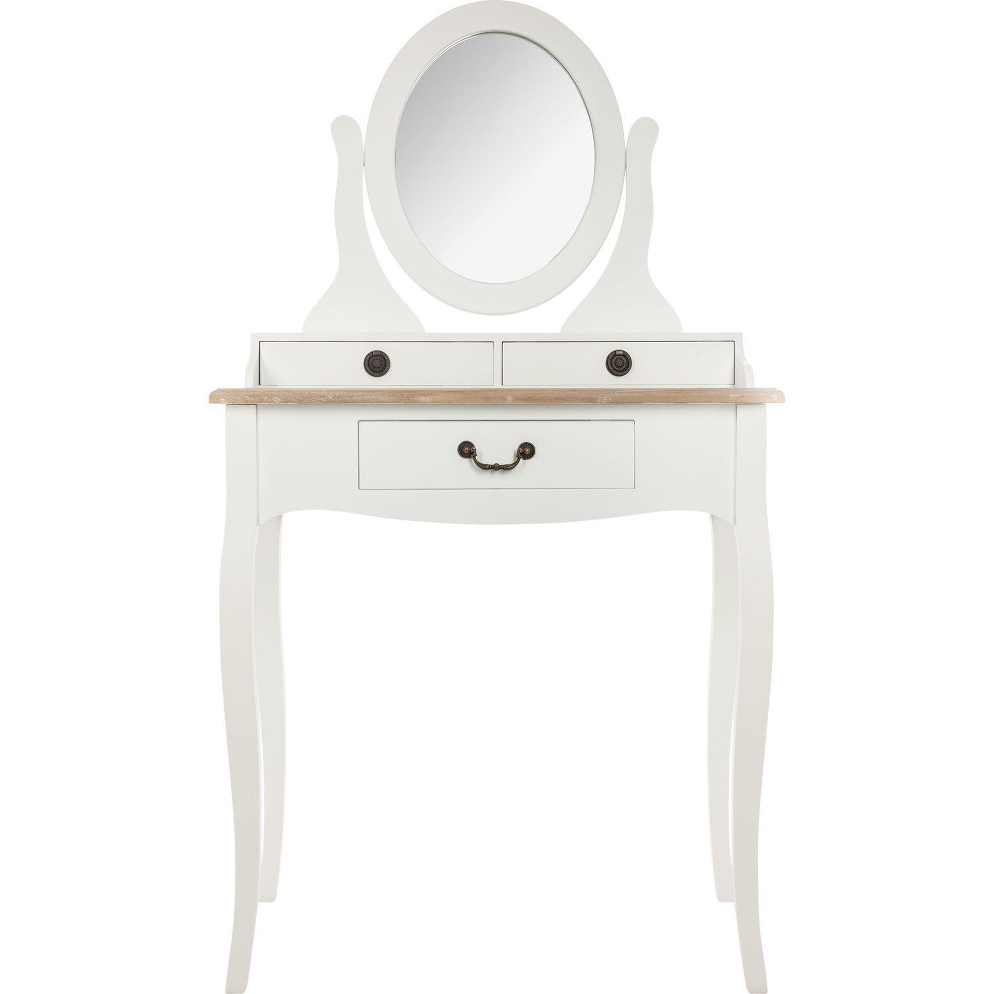 Voir la diapositive 2 : ATMOSPHERA Coiffeuse design bois Chrysa - L. 74 x H. 135 cm - Blanc