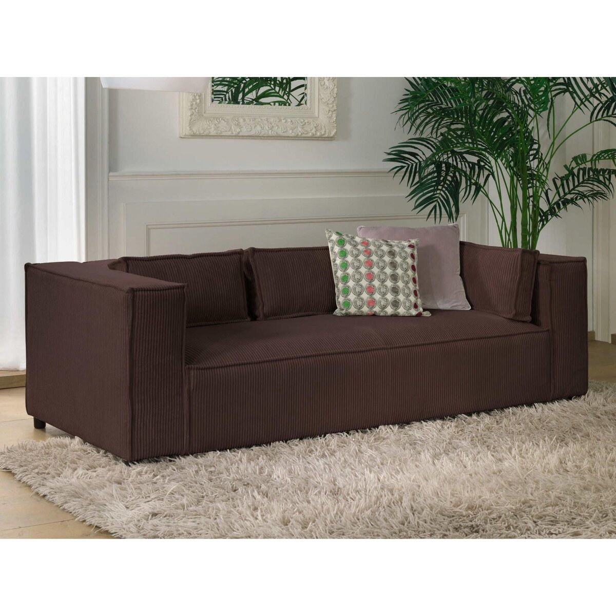 LISA DESIGN Stella - canapé fixe 3 places - en velours côtelé - style contemporain