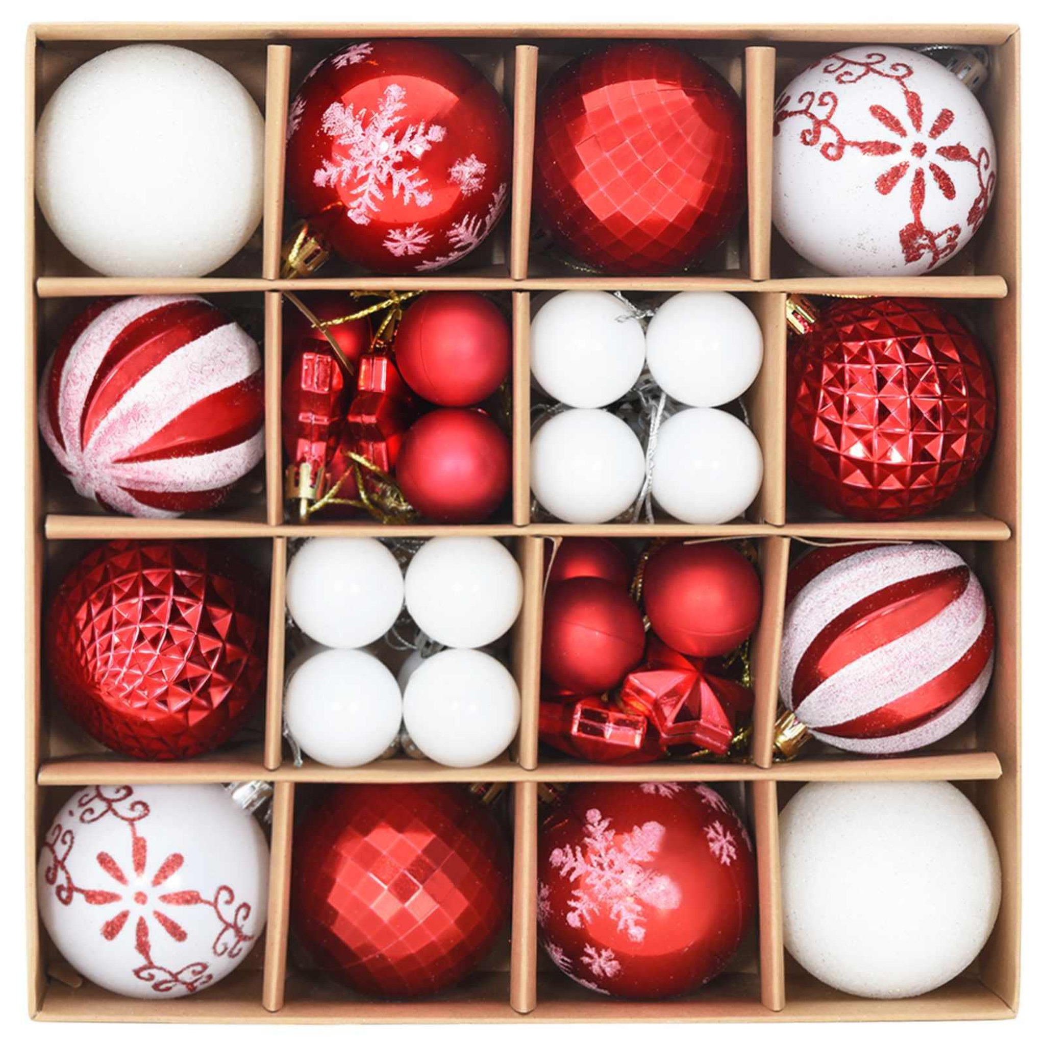 Voir la diapositive 4 : VIDAXL Ensemble de boules de Noël 88 pc Rouge et Blanc Diam. 6 cm