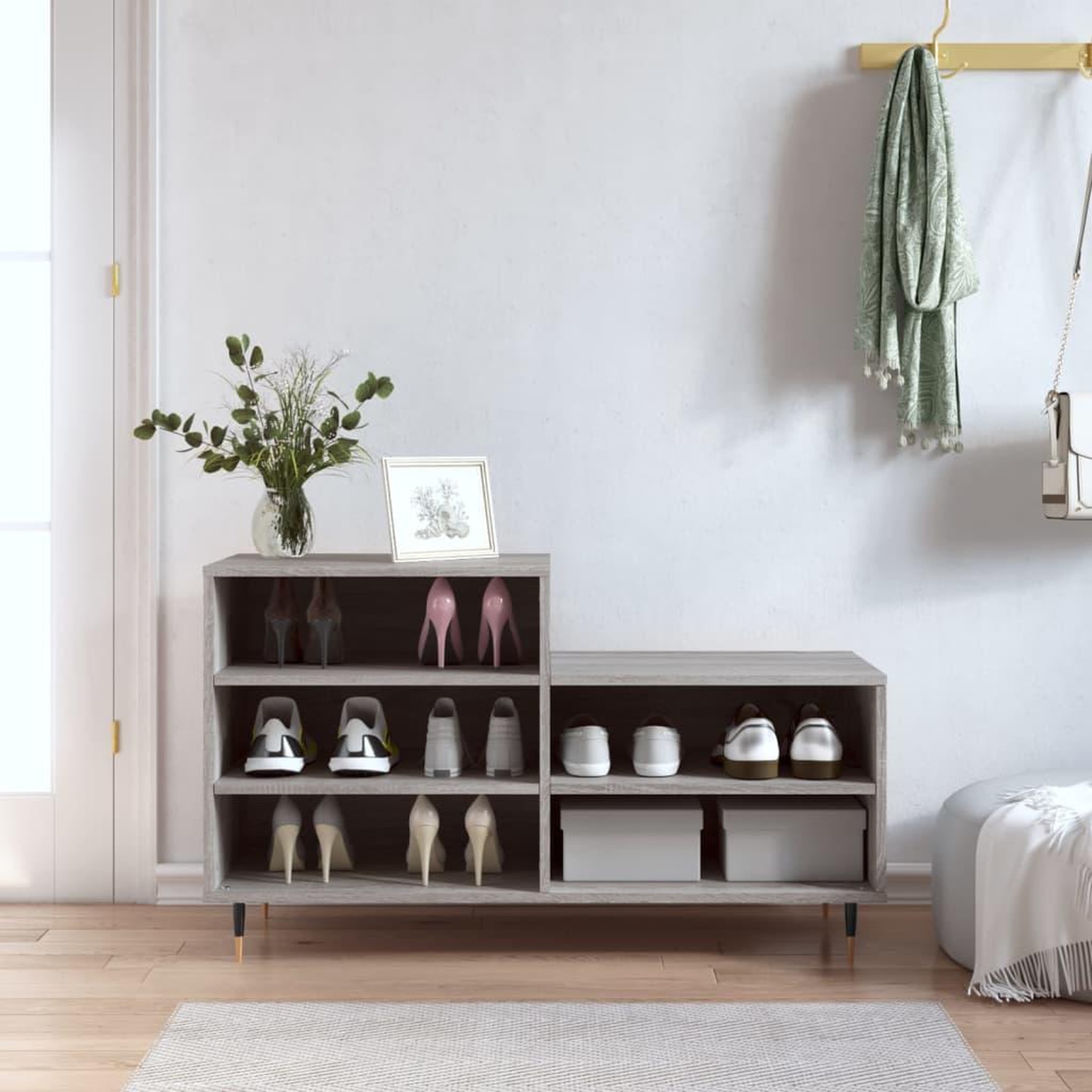 VIDAXL Armoire a chaussures Sonoma gris 102x36x60 cm Bois d'ingenierie