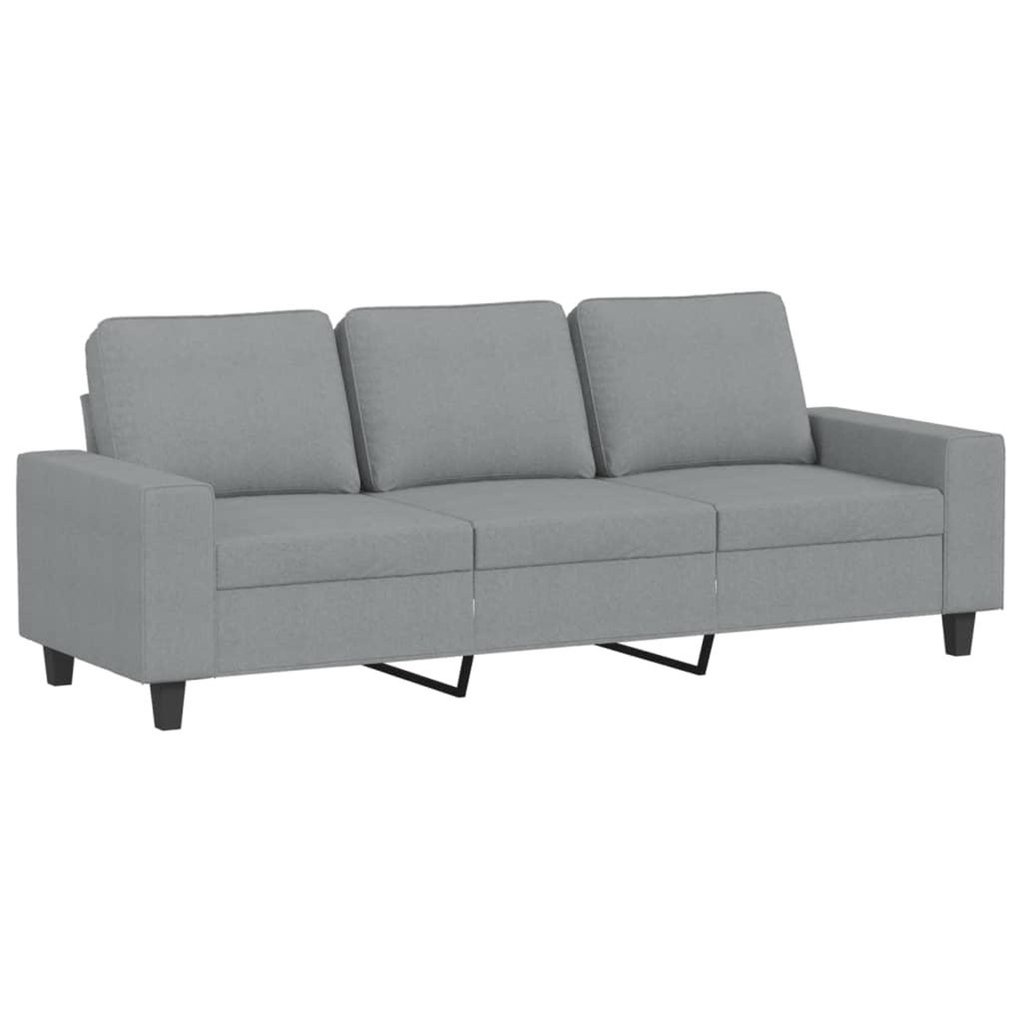Voir la diapositive 2 : VIDAXL Canape a 3 places Gris clair 180 cm Tissu