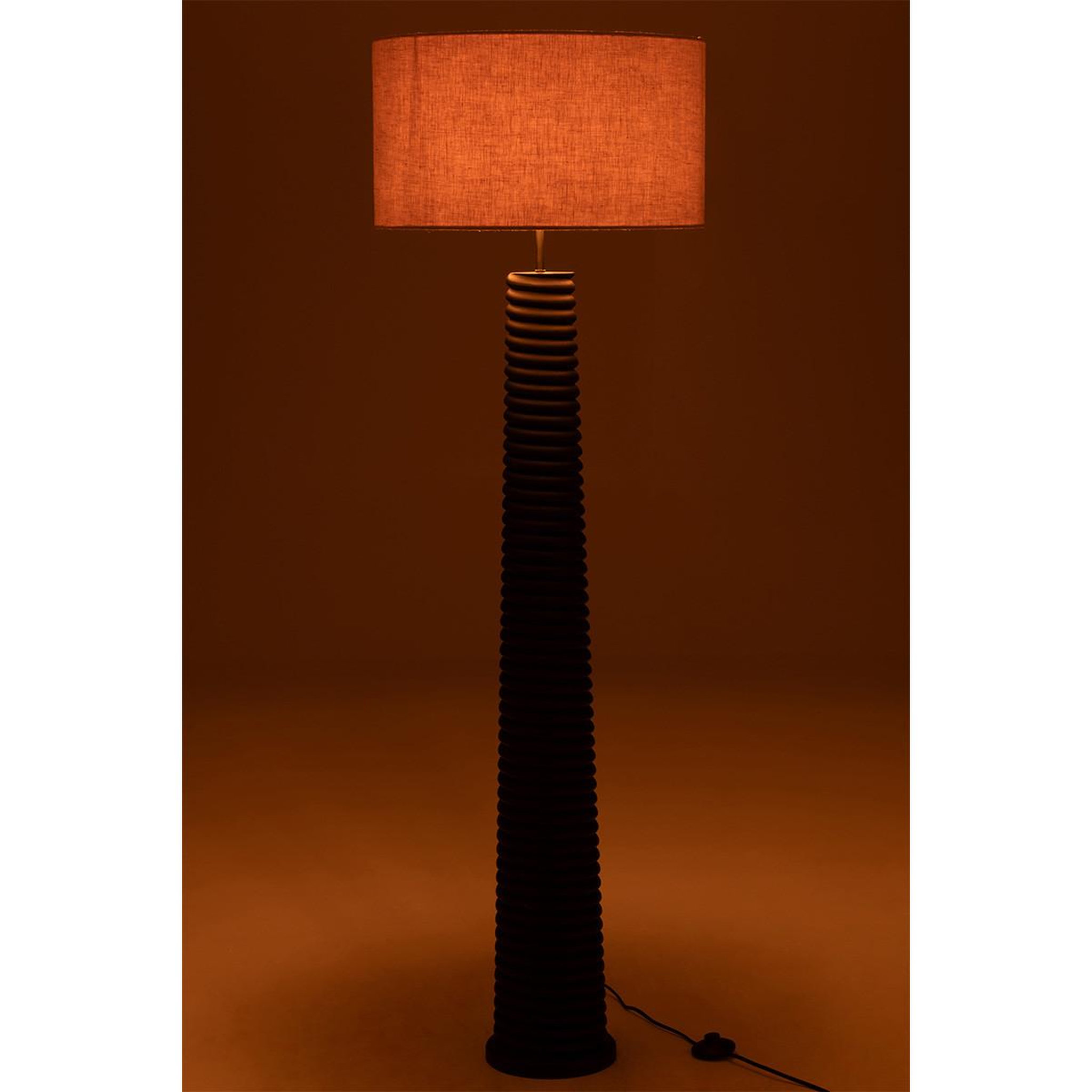 Voir la diapositive 3 : J-LINE Lampadaire filetage en bois  ailanthus  160cm noir