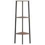 Voir la diapositive 3 : VIDAXL Etagere d'angle 3 niveaux Marron fonce et noir 45,5x31,5x120 cm