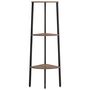 Voir la diapositive 3 : VIDAXL Etagere d'angle 3 niveaux Marron fonce et noir 45,5x31,5x120 cm