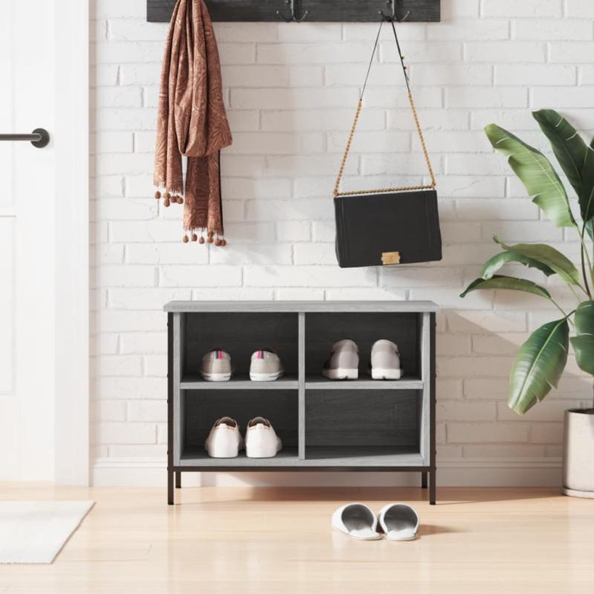 Voir la diapositive 1 : VIDAXL Armoire à chaussures sonoma gris 69x35x50 cm bois d ingénierie