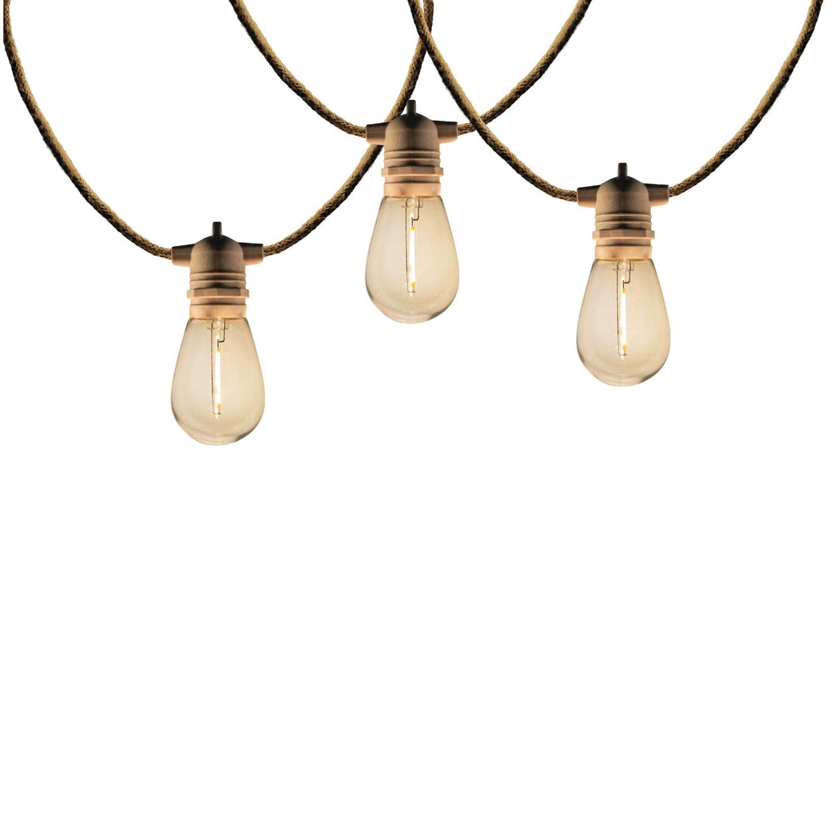 Lumisky Guirlande solaire en corde 10 ampoules FANTASY Beige Corde 7.50M