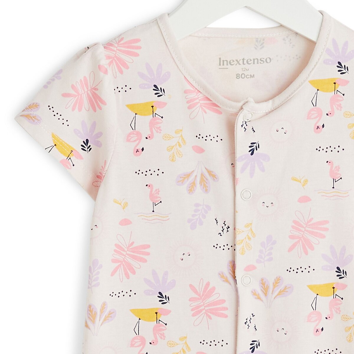 INEXTENSO Combinaison courte flamant rose bébé fille