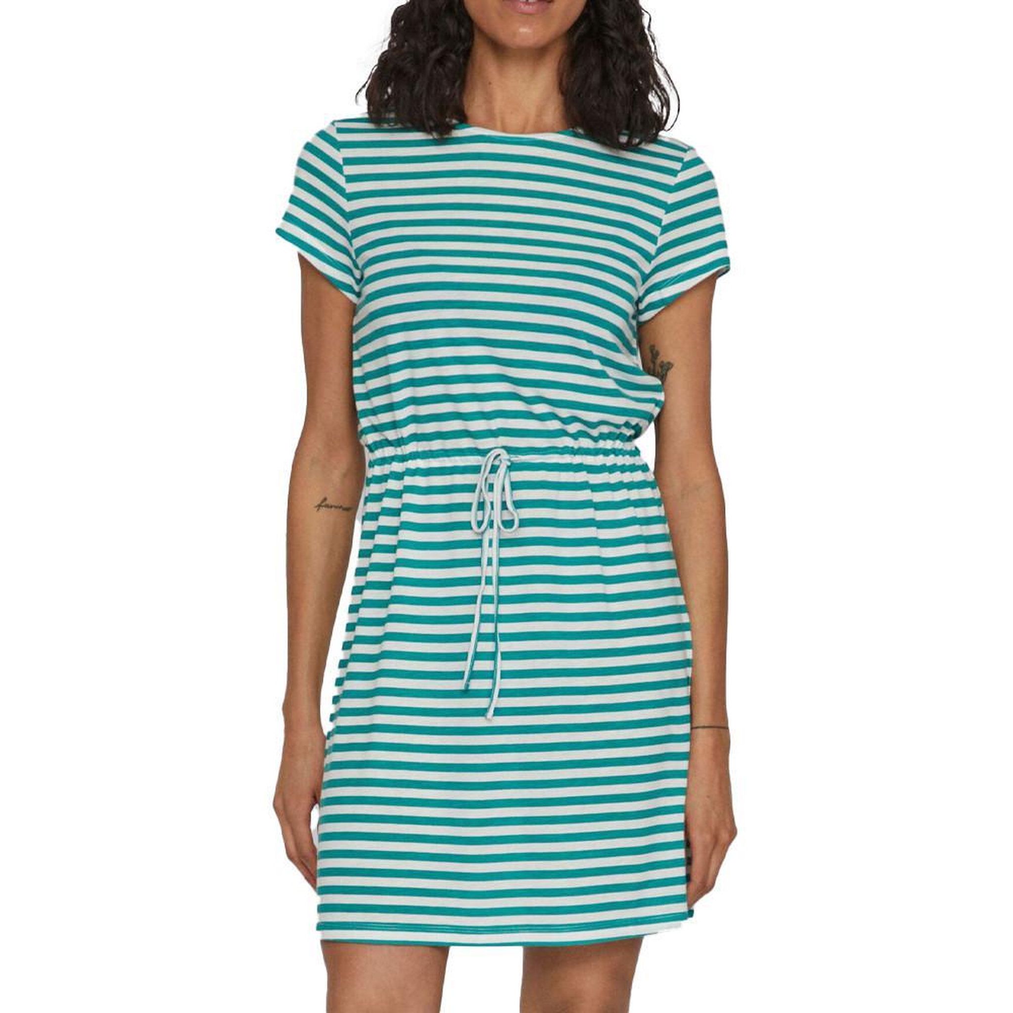Voir la diapositive 1 : Vila Robe /Blanc à Rayures Femme Vila Mooney String
