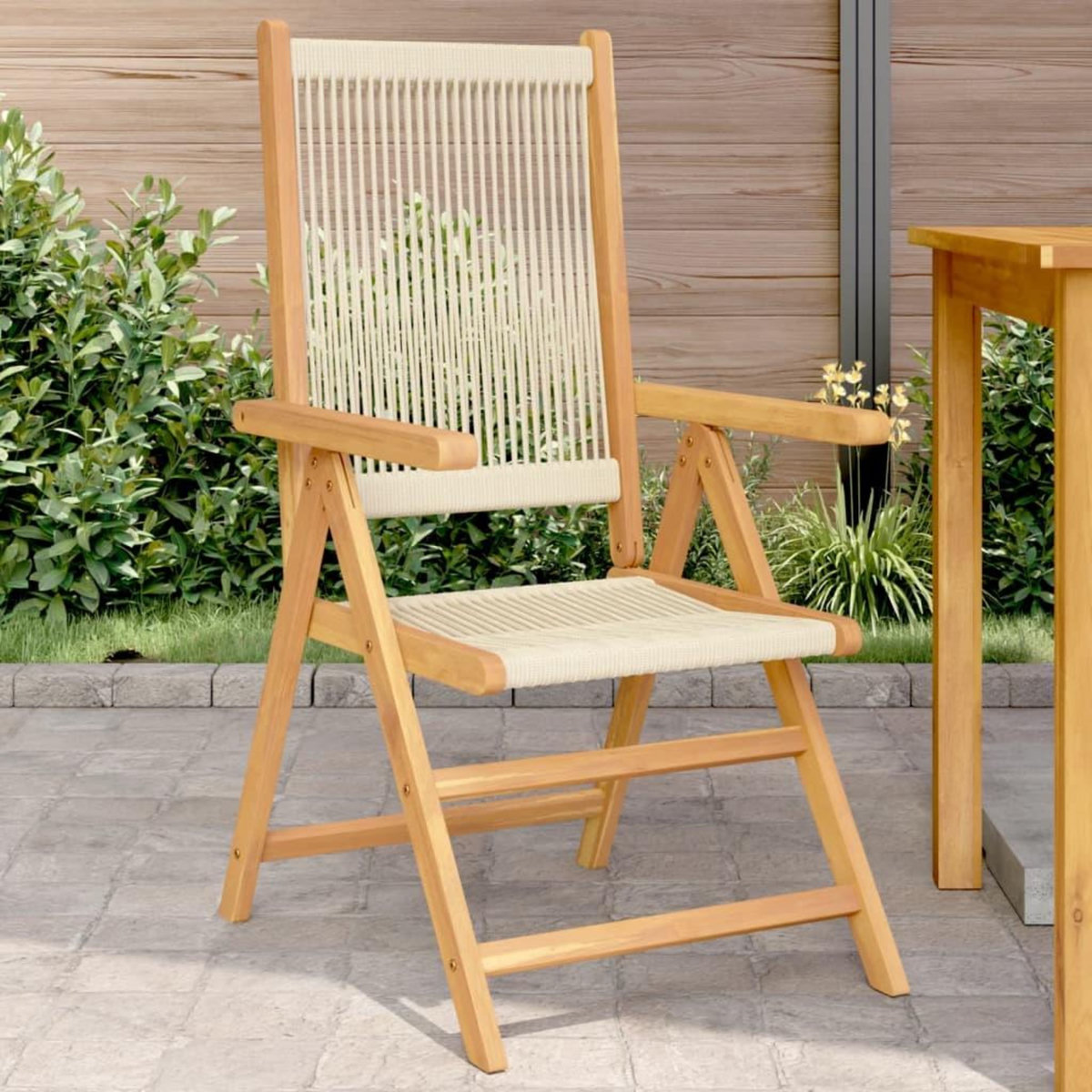 VIDAXL Chaises de jardin lot de 2 beige bois d'acacia et polypropylene