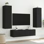 Voir la diapositive 5 : VIDAXL Meubles TV muraux avec lumieres LED 2 pcs noir 80x35x31 cm