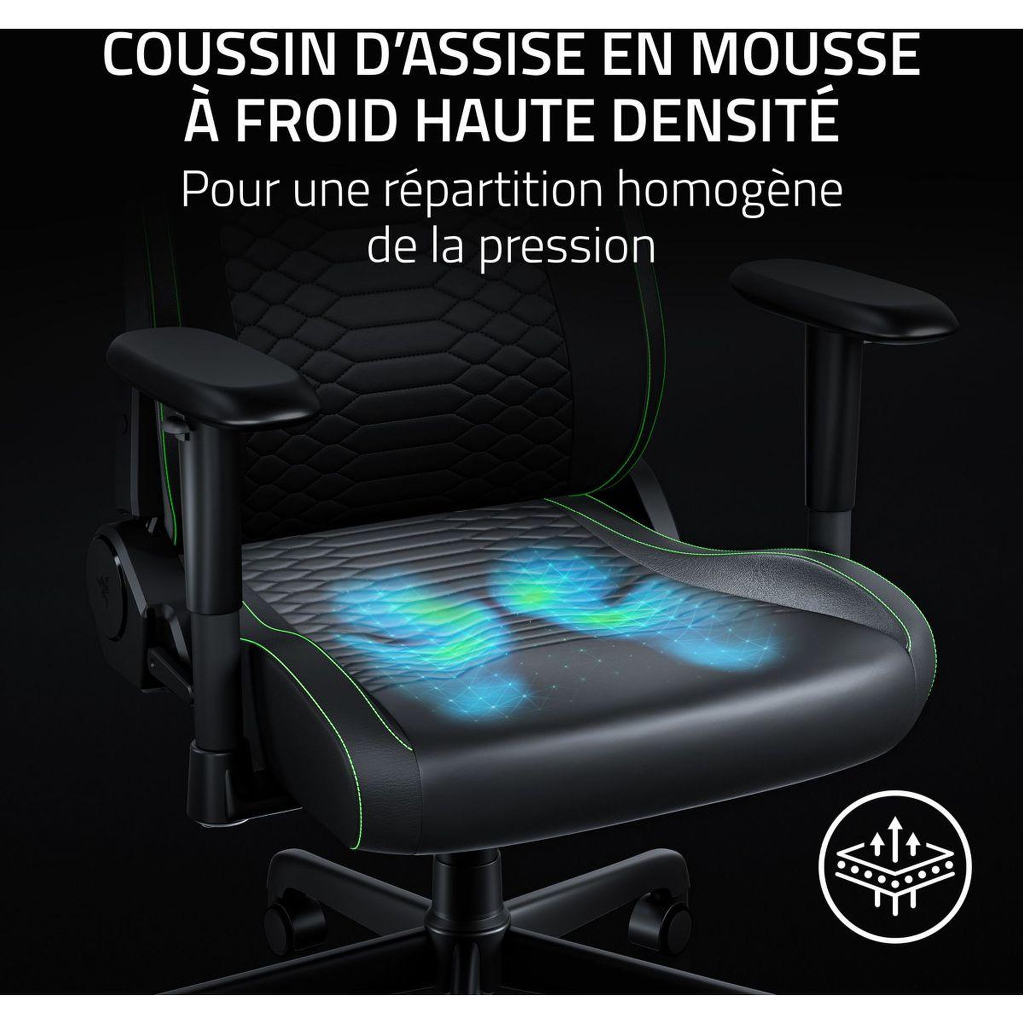 Voir la diapositive 4 : Razer Chaise gaming iskur v2 x newgen black/green