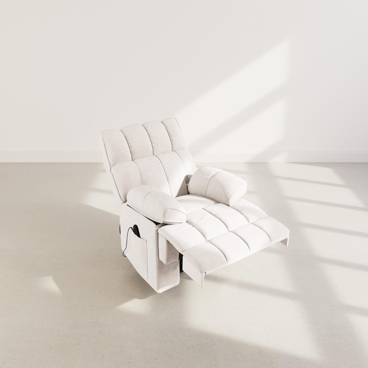 BEST MOBILIER Chandler - fauteuil relax électrique en velours texturé