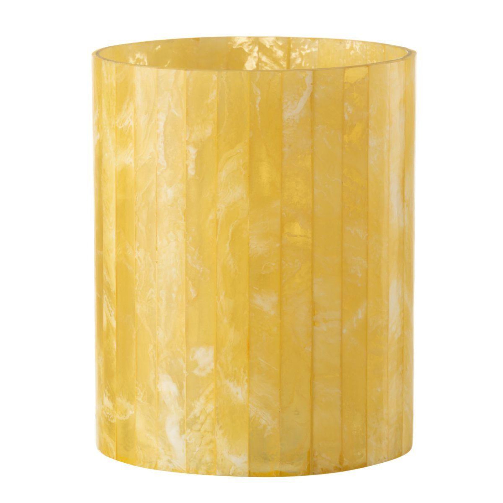 J-LINE Photophore Design Lignes  Champêtre  20cm Jaune