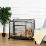Voir la diapositive 2 : PAWHUT Cage pour chien pliable cage de transport sur roulettes 2 portes verrouillables plateau amovible dim. 94L x 58l x 69H cm métal gris noir