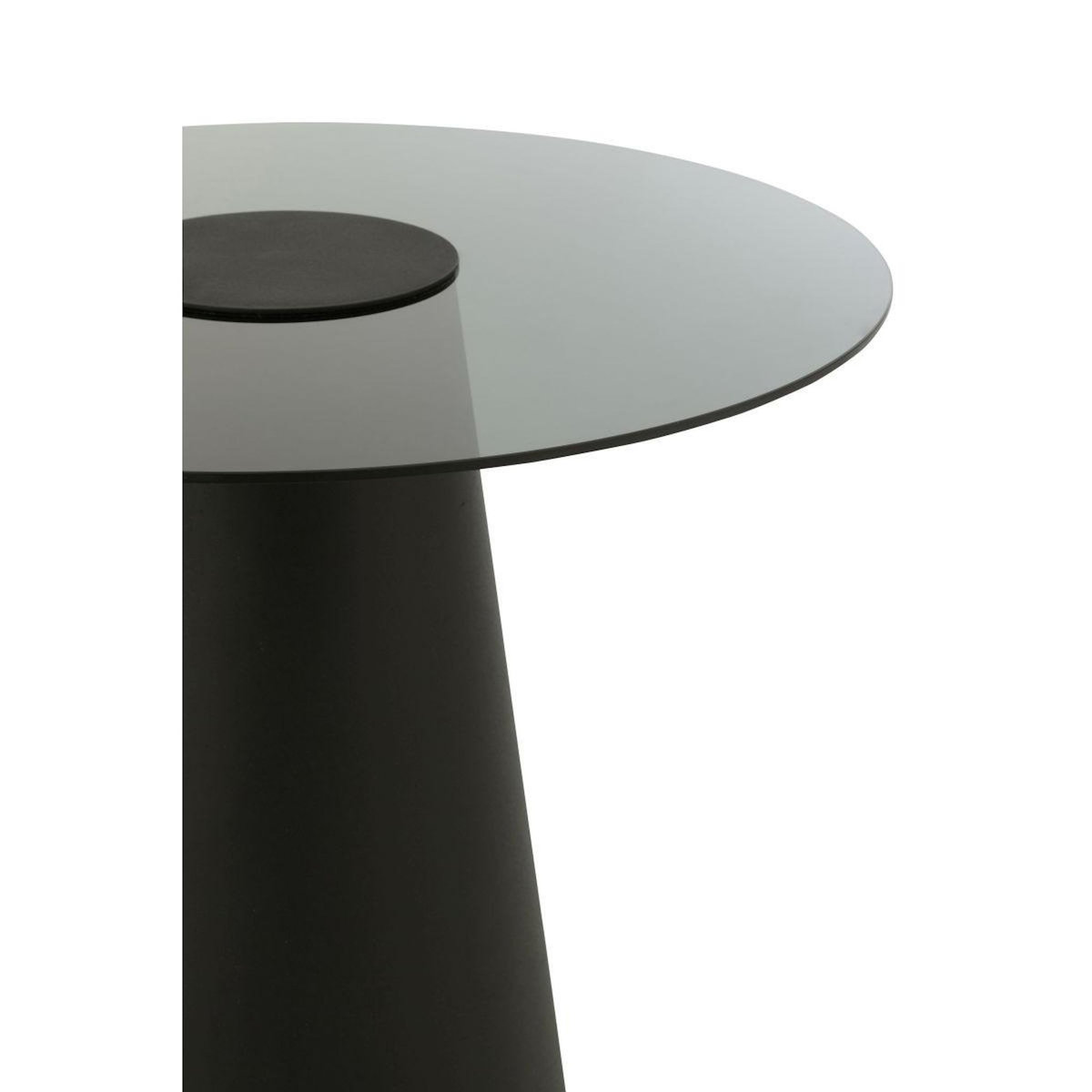 Paris Prix Table d'Appoint en Verre  Flat Cap  60cm Noir