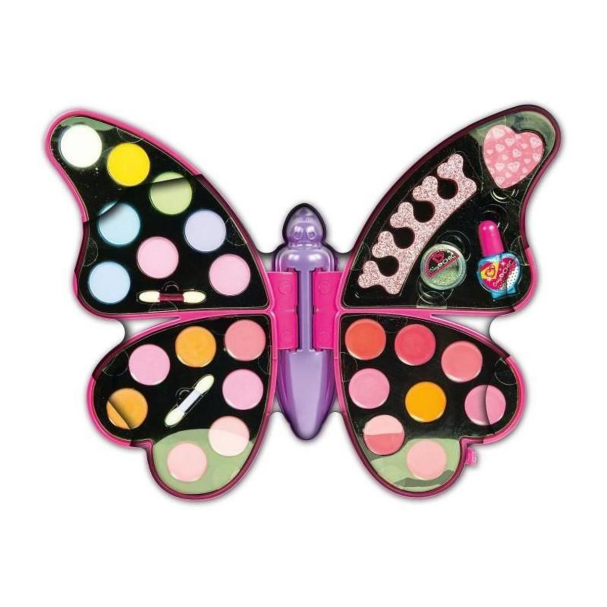 NEW BORN BABY Palette de maquillage papillon - Clementoni - Fards a paupieres, rouges a levres, vernis a ongles