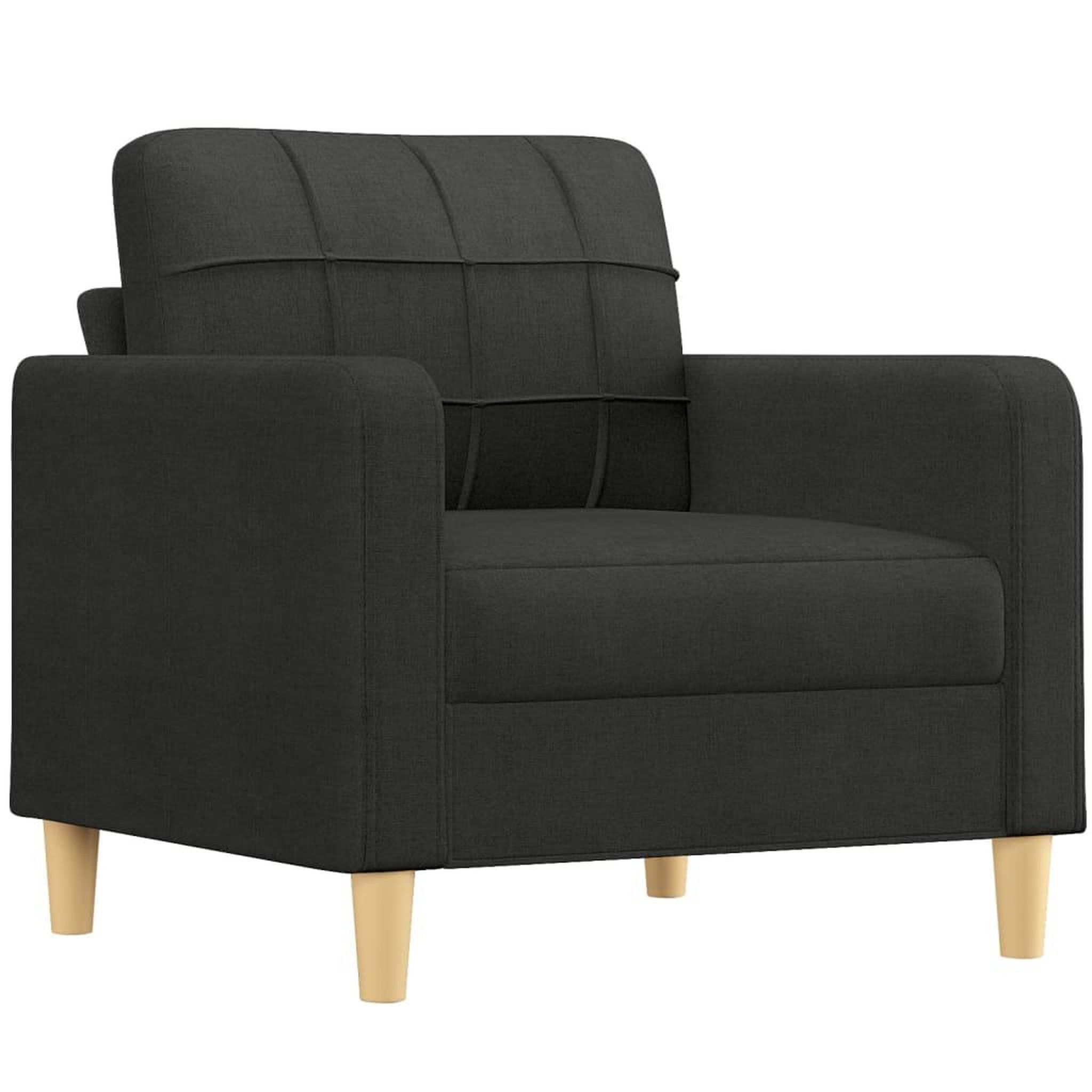 Voir la diapositive 3 : VIDAXL Ensemble de canapes 3 pcs avec coussins noir tissu