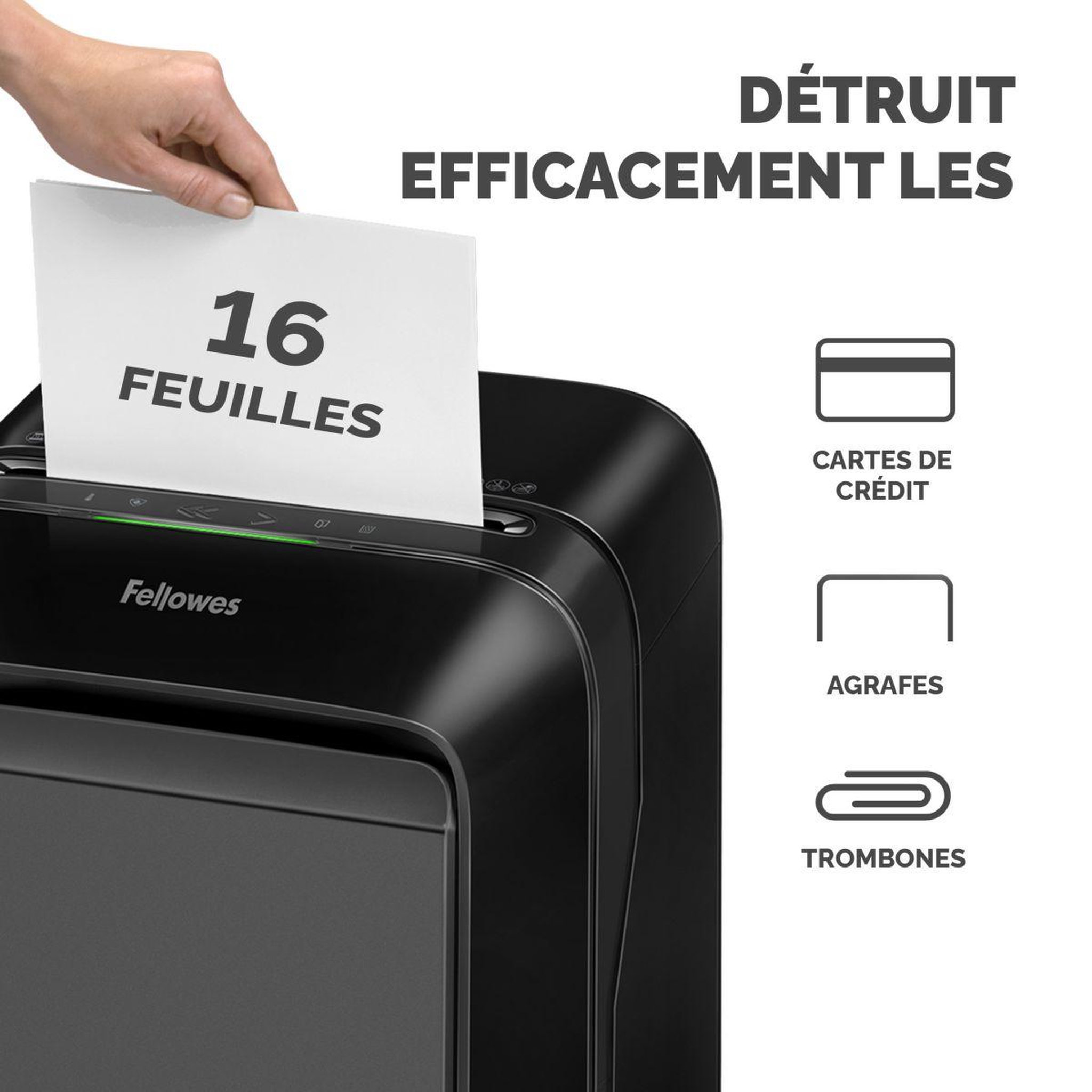 Voir la diapositive 3 : Fellowes Destructeur microshred lx210 noir