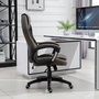 Voir la diapositive 4 : HOMCOM HOMCOM Fauteuil de bureau manager massant hauteur réglable pivotant 360° polyester PU gris brun surpiqûre orange