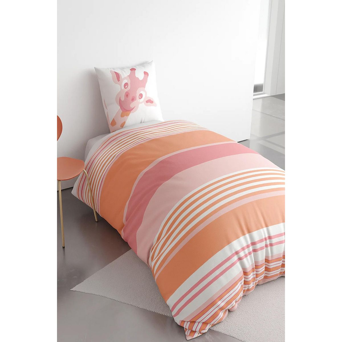 Les Ateliers du Linge Parure De Housse De Couette 100%coton 2pcs 140x200cm Louma Blush