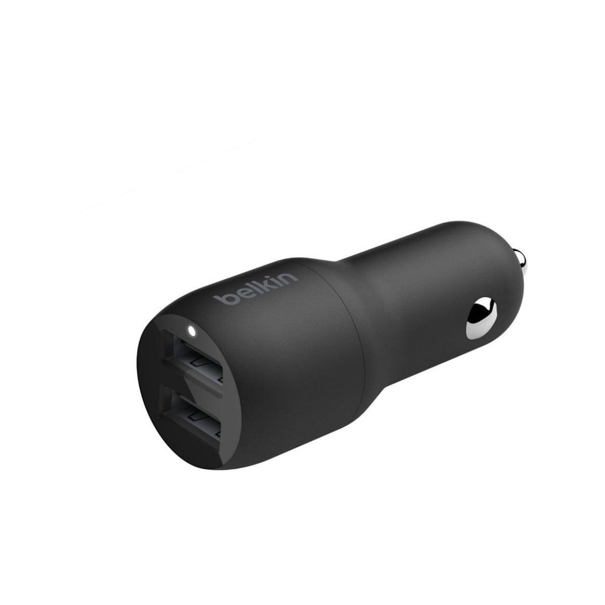 Belkin Chargeur 24W 2xUSB-A/USB-C 1m noir