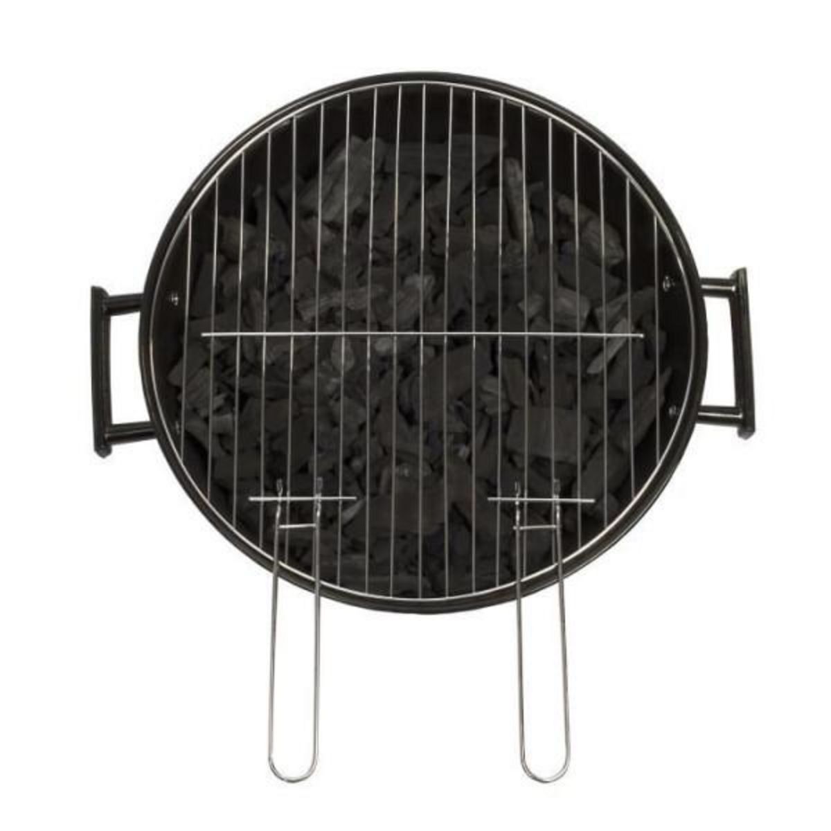 AAAAA Barbecue a charbon - LIVOO - DOC172K - ø41 cm - Grille en acier chromé - Hauteur 69,5 cm - Poignées - 2 roues crantées