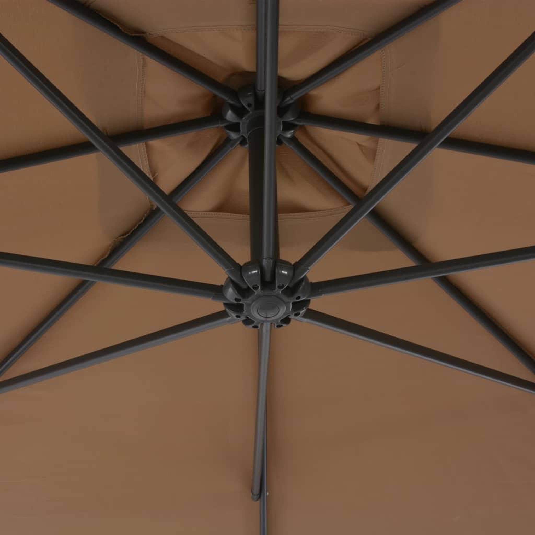 Voir la diapositive 5 : VIDAXL Parasol de jardin en porte-a-feux avec poteau en acier taupe
