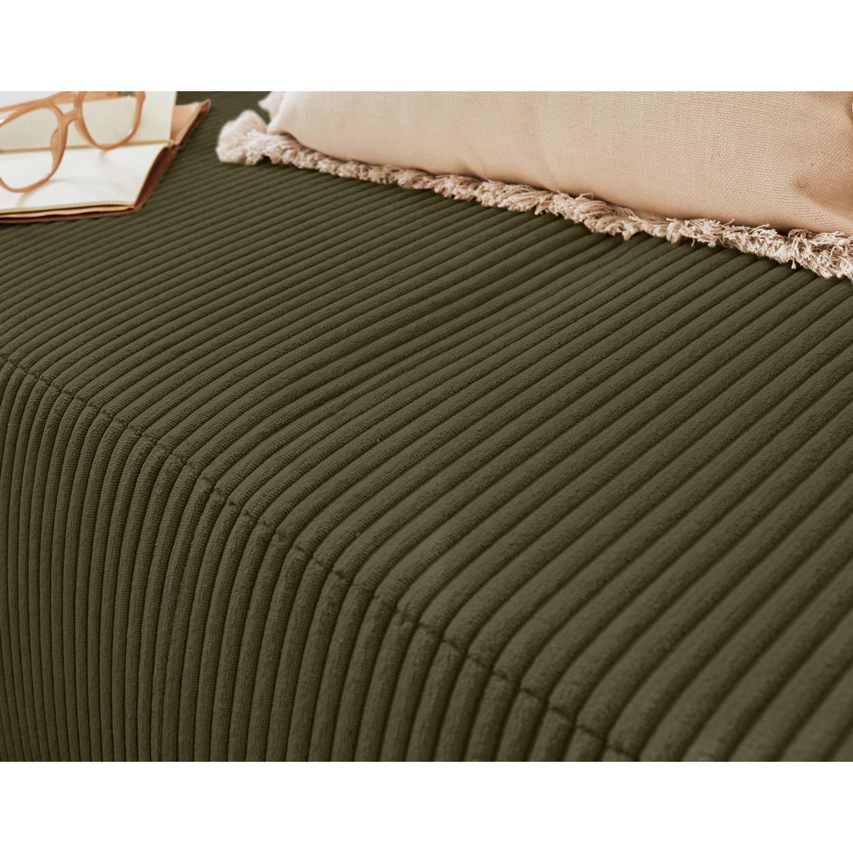 BEST MOBILIER Loutro - canapé 3 places - convertible avec coffre - en velours côtelé