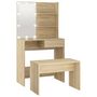 Voir la diapositive 2 : VIDAXL Ensemble de coiffeuse avec LED Chene Sonoma Bois d'ingenierie