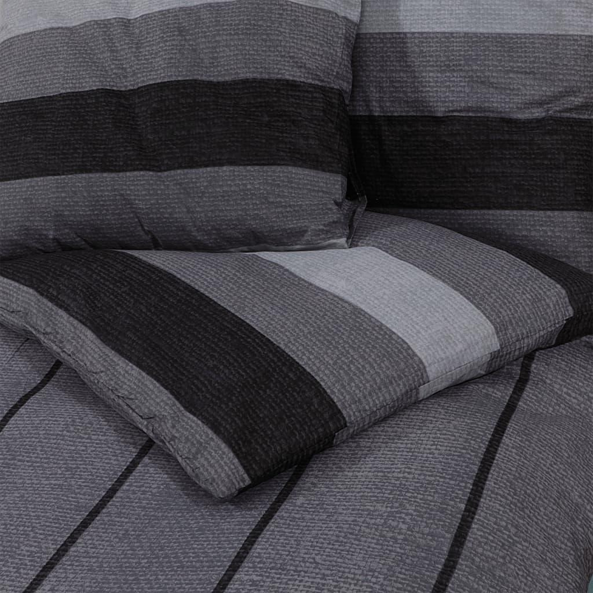Voir la diapositive 5 : VIDAXL Ensemble de housse de couette gris fonce 200x220 cm Coton