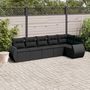 Voir la diapositive 1 : VIDAXL Salon de jardin 6 pcs avec coussins noir resine tressee