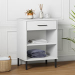VIDAXL Armoire console avec pieds en metal Blanc Bois pin massif OSLO