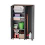 Voir la diapositive 2 : ART PLAST Armoire porte-balai Anthracite 3 portes 3 Etagères réglables 102 x 37 x 169 cm - Garage Buanderie Cellier Art Plast