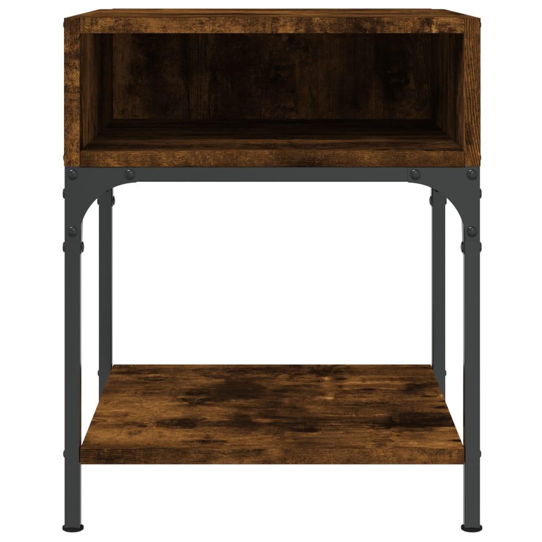 Voir la diapositive 4 : VIDAXL Table de chevet chene fume 40x41x50 cm bois d'ingenierie