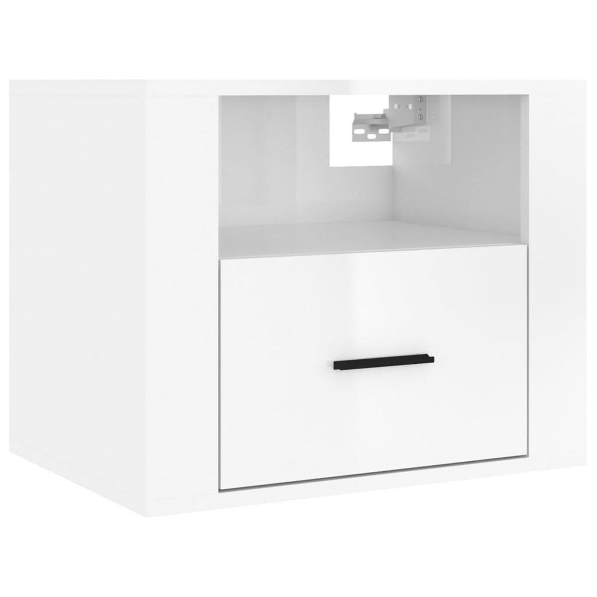 VIDAXL Tables de chevet murales 2 pcs Blanc brillant 50x36x40 cm
