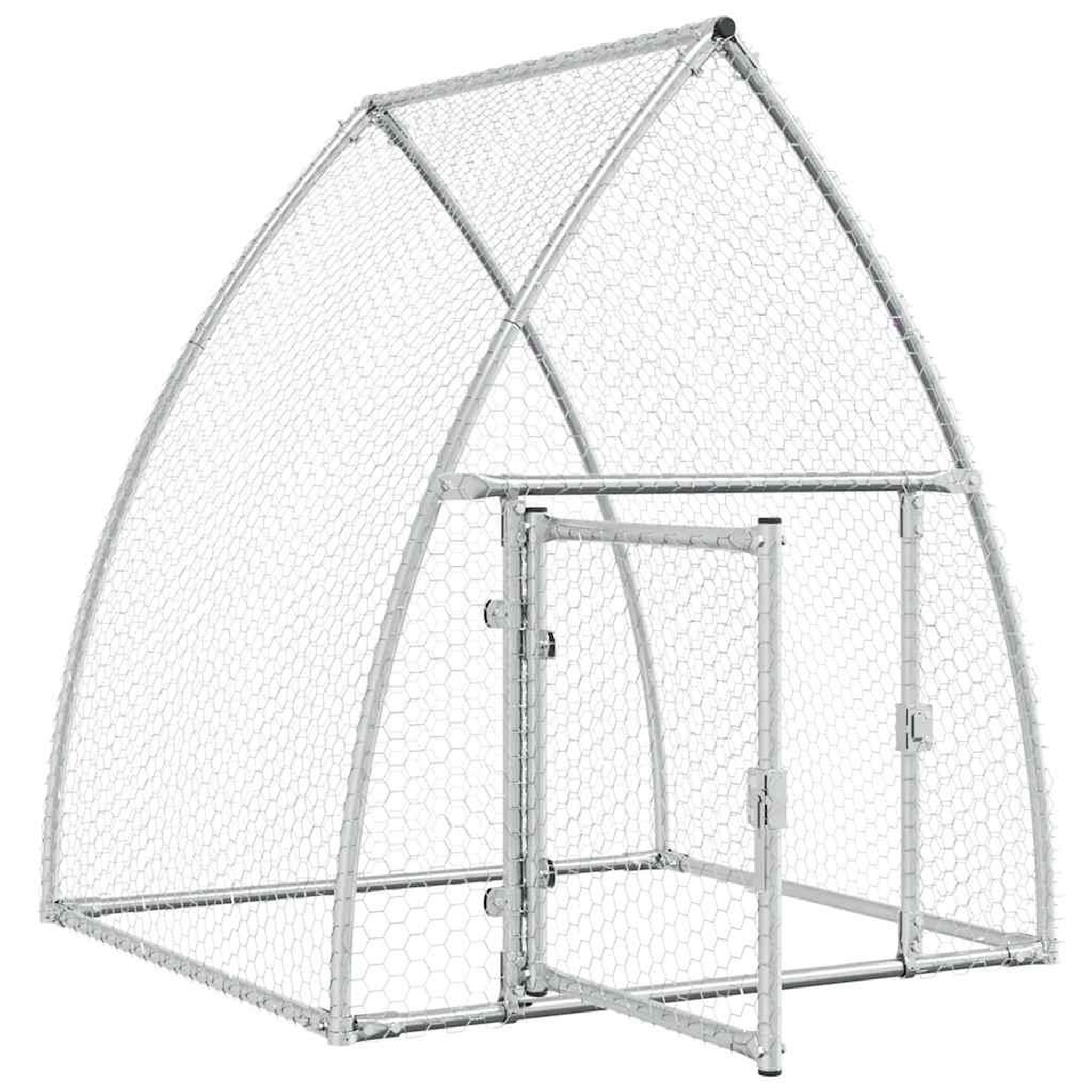Voir la diapositive 4 : VIDAXL Cage pour poules argente 100x105x120 cm acier galvanise