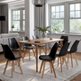 Voir la diapositive 2 : ID MARKET Lot de 8 chaises scandinaves SARA noires pour salle à manger