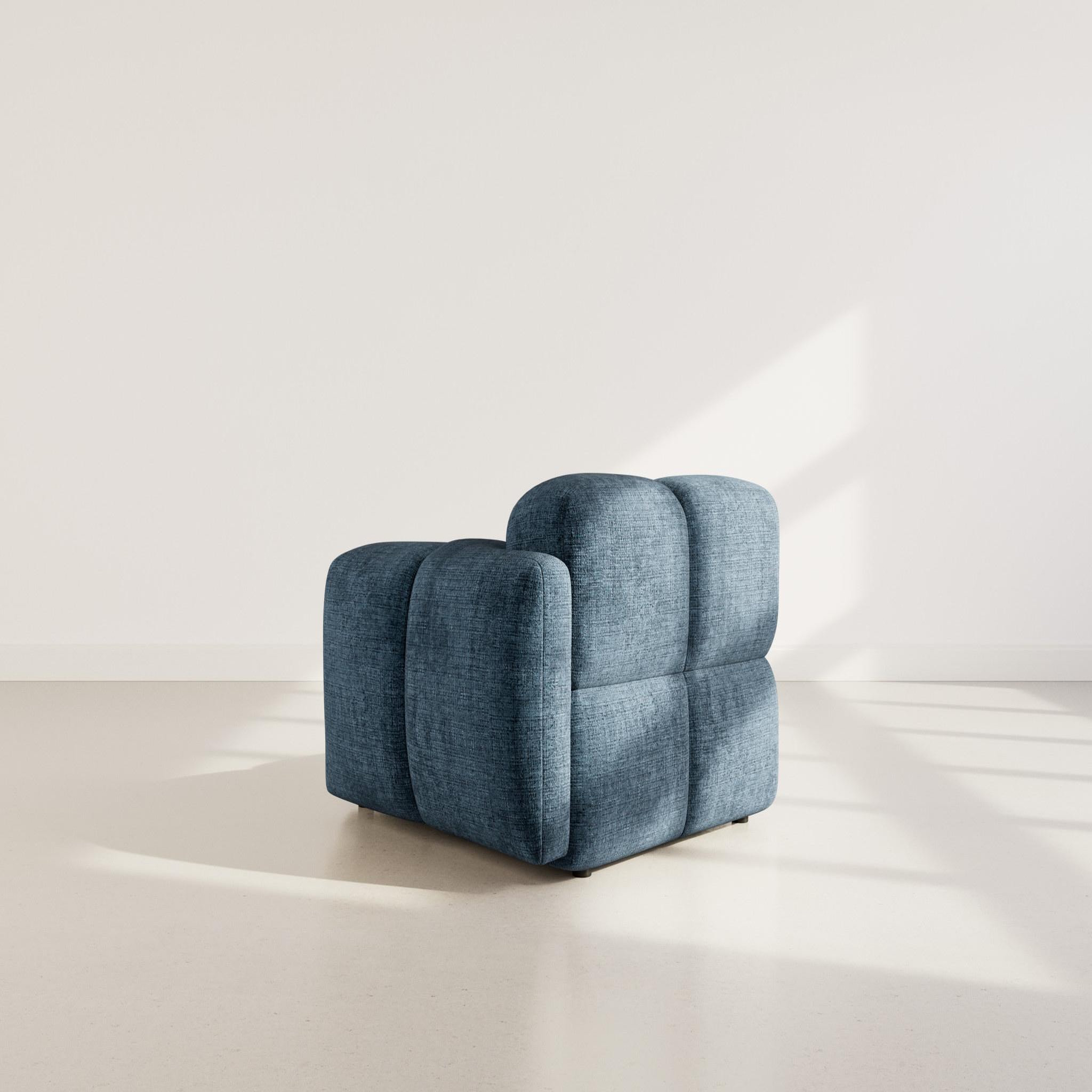 Voir la diapositive 5 : BEST MOBILIER Grace - module d'assise droit en velours texturé
