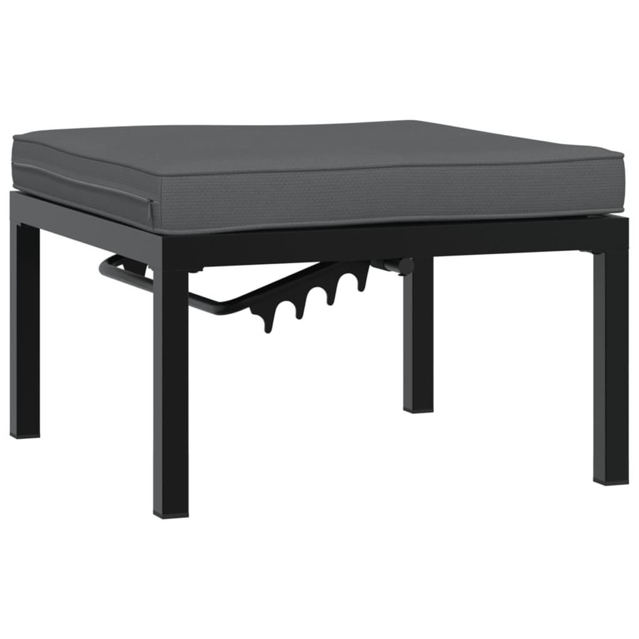 Voir la diapositive 2 : VIDAXL Tabouret de jardin avec coussin noir aluminium