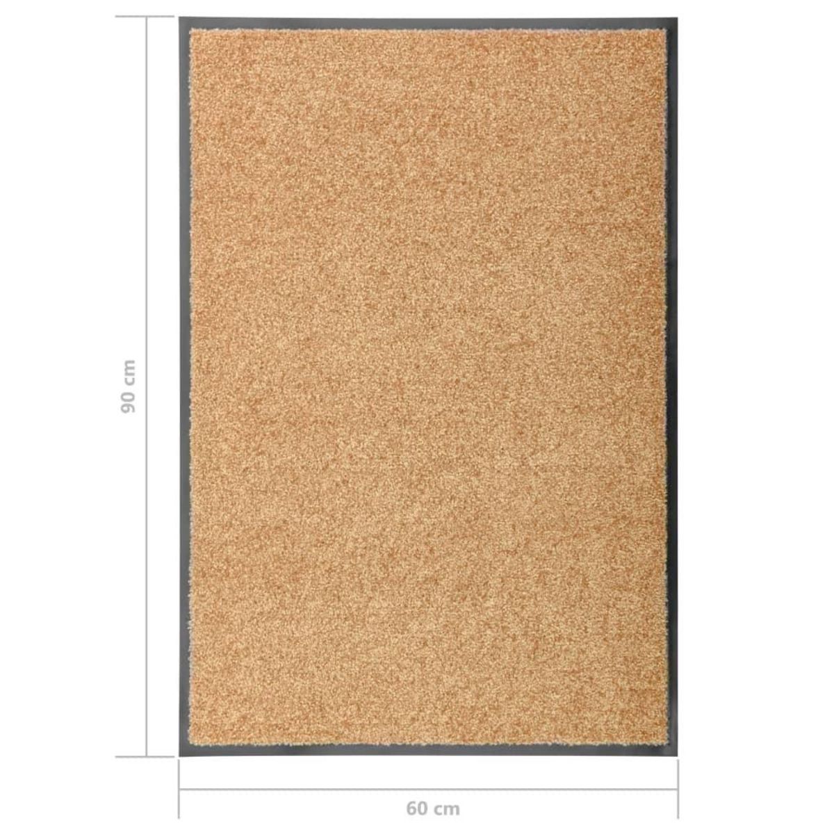 VIDAXL Paillasson lavable Creme 60x90 cm
