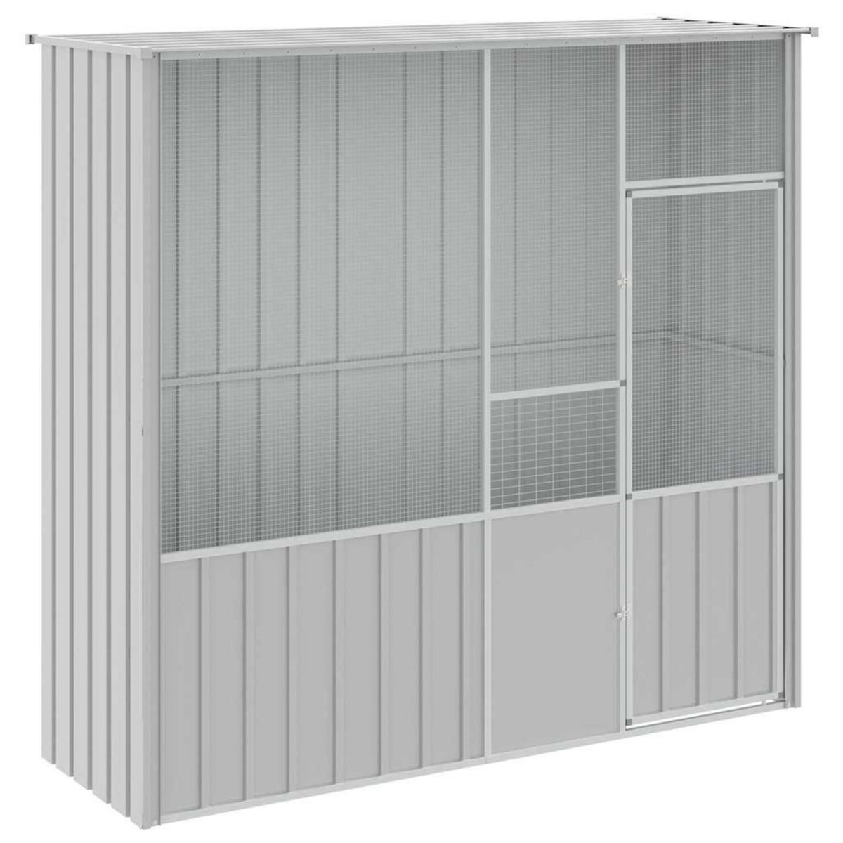 VIDAXL Cage a oiseaux gris 215x78x200 cm acier galvanise
