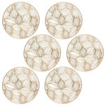 FEERIC LIGHT & CHRISTMAS Lot de 6 sets de table motif feuillage ATOMNE - Diam 38 cm - Doré