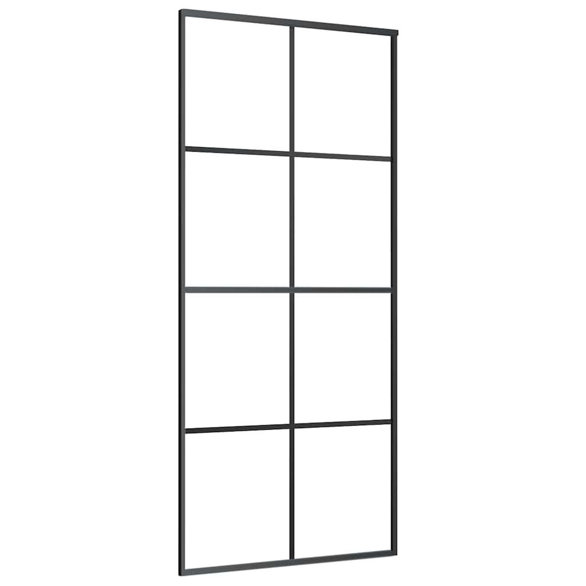 Voir la diapositive 5 : VIDAXL Porte coulissante kit de quincaillerie noir 90x205 cm verre ESG